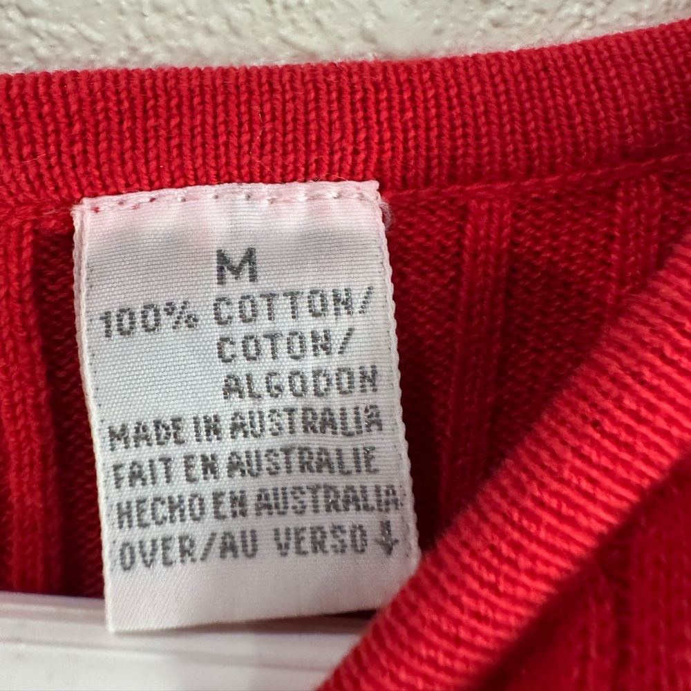 Red Ribbed Short Sleeve Top - Picture 3 of 4